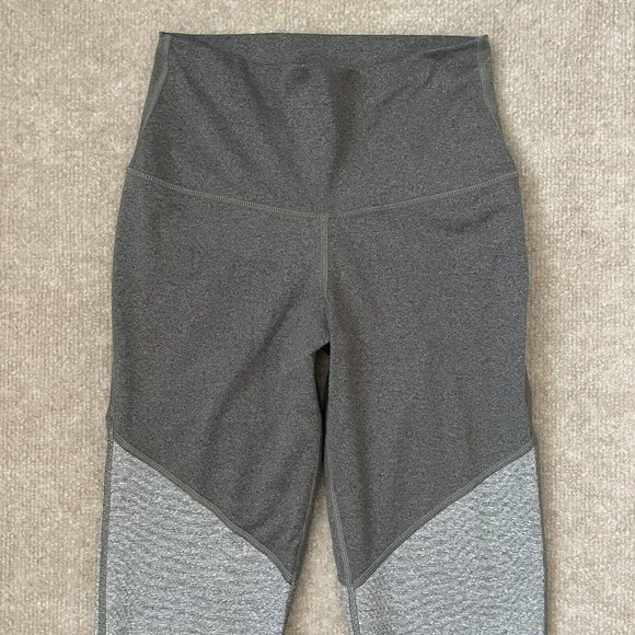 Aerie Leggings Womens Small Gray Peach Workout Pants Skinny Stretch Mesh - Picture 2 of 12